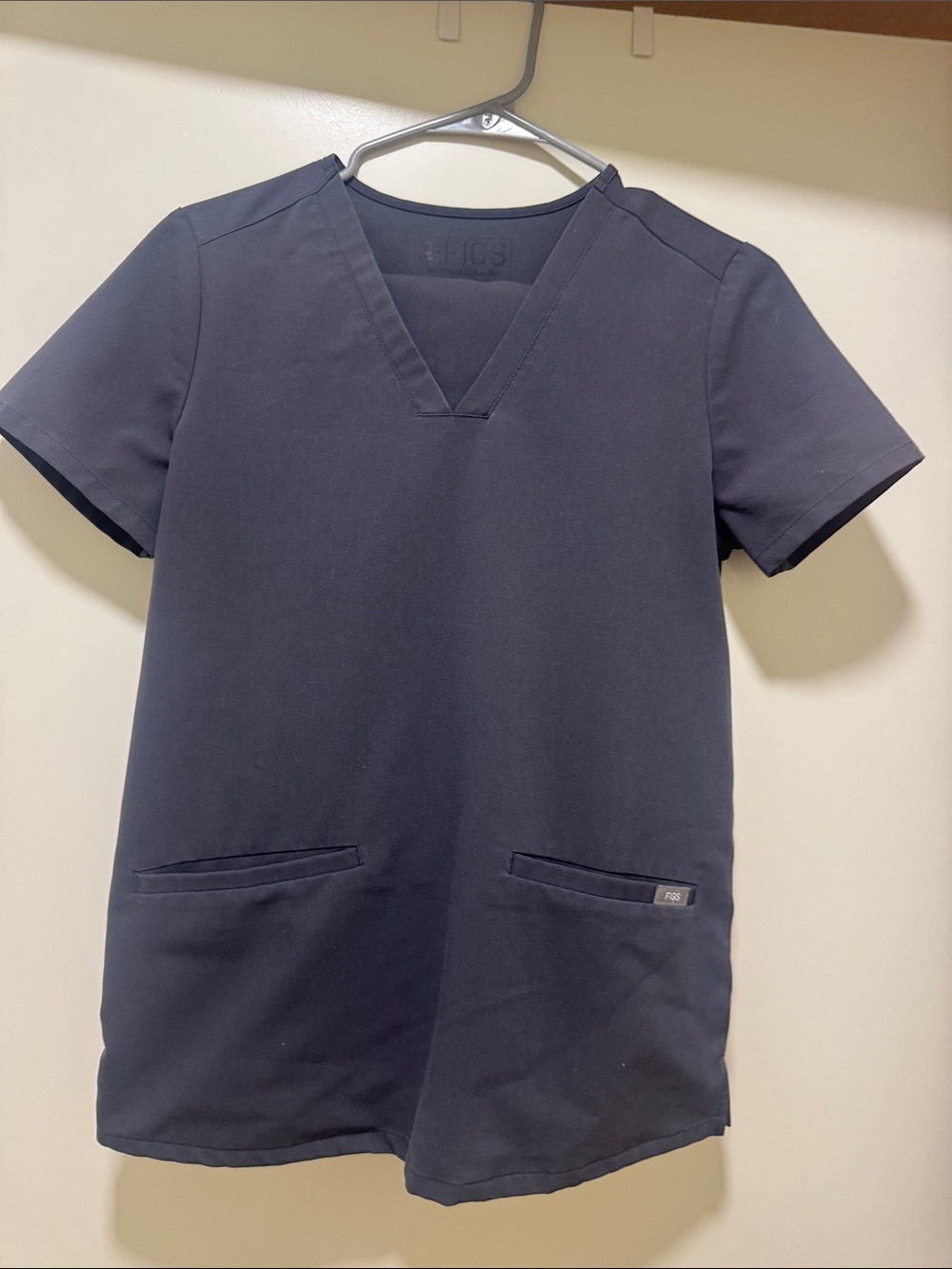 Figs Kids Navy V-Neck Short Sleeve Scrub Top